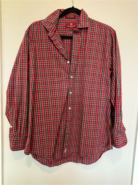 Nordstrom Vintage Red & Green Plaid Button-Down Shirt